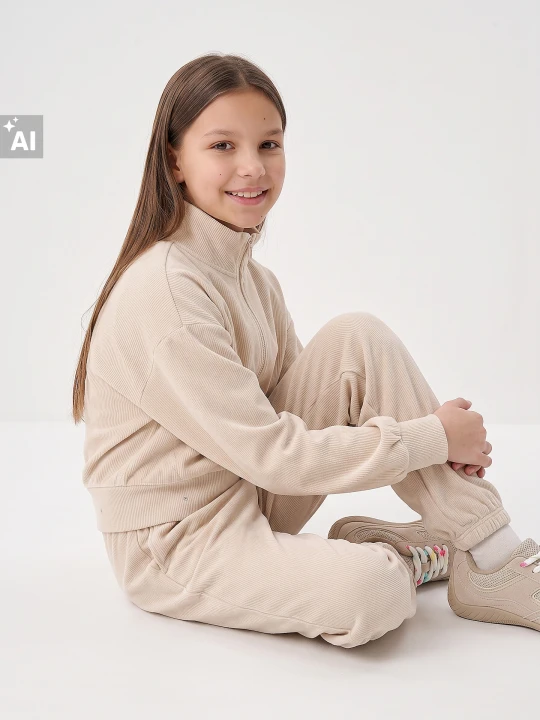 Zdjęcie produktu Sinsay - Prążkowane spodnie jogger - beżowy