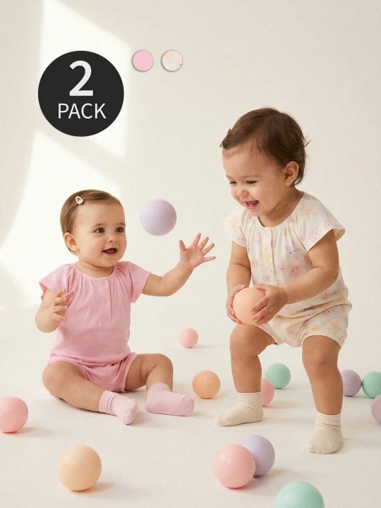 Zdjęcie produktu Sinsay - Rampersy z elastycznej dzianiny 2 pack - kremowy