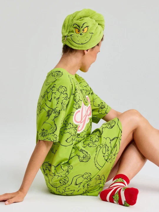 Zdjęcie produktu Sinsay - Ręcznik do włosów z mikrofibry Grinch - zielony