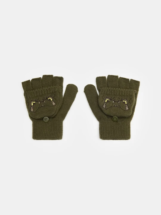 Zdjęcie produktu Sinsay - Rękawiczki bez palców z klapką - khaki