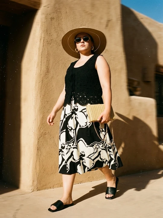 Zdjęcie produktu Sinsay - Rozkloszowana spódnica midi w kwiaty z wiskozą i domieszką lnu Plus size - wielobarwny