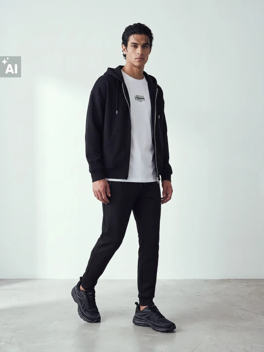 Zdjęcie produktu Sinsay - Rozpinana bluza comfort fit z kapturem - czarny