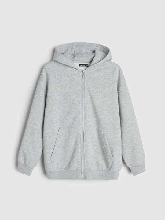 Zdjęcie produktu Sinsay - Rozpinana bluza oversize z kapturem - szary