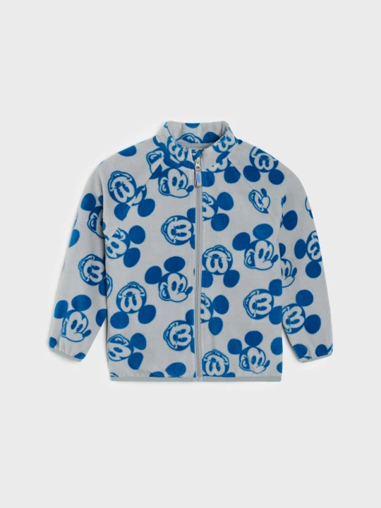Zdjęcie produktu Sinsay - Rozpinana bluza polarowa ze stójką Mickey Mouse - szary