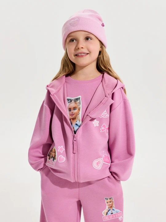 Zdjęcie produktu Sinsay - Rozpinana bluza z kapturem Barbie Active - różowy