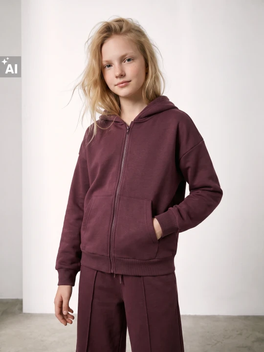 Zdjęcie produktu Sinsay - Rozpinana bluza z kapturem - brązowy