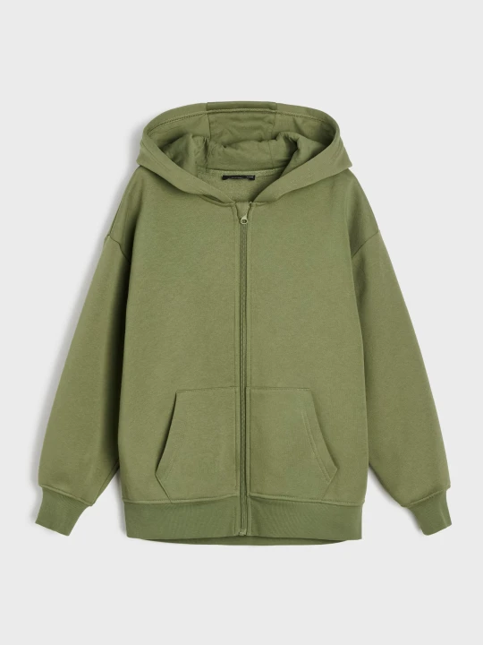 Zdjęcie produktu Sinsay - Rozpinana bluza z kapturem - green spruce