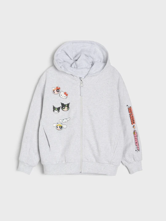 Zdjęcie produktu Sinsay - Rozpinana bluza z kapturem Hello Kitty and Friends - szary