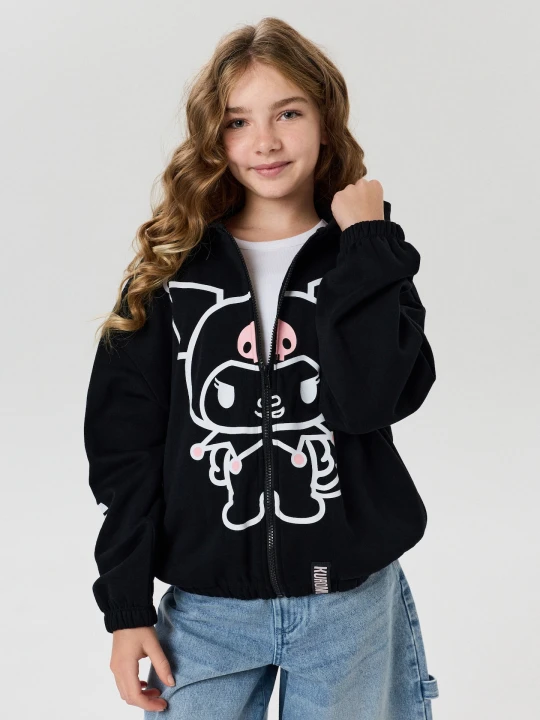 Zdjęcie produktu Sinsay - Rozpinana bluza z kapturem Kuromi - czarny