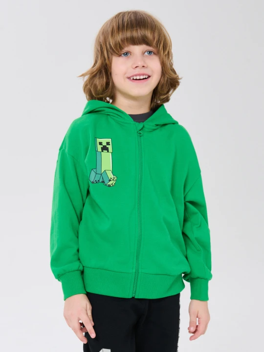 Zdjęcie produktu Sinsay - Rozpinana bluza z kapturem Minecraft - zielony