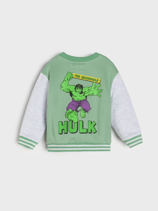 Zdjęcie produktu Sinsay - Rozpinana bluza z nadrukiem na plecach Hulk - green spruce