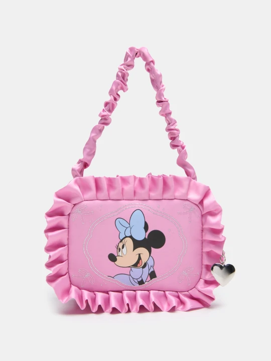Zdjęcie produktu Sinsay - Satynowa torebka z falbanką Minnie Mouse - różowy