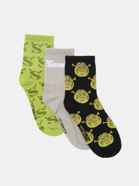 Zdjęcie produktu Sinsay - Skarpetki z bawełną 3 pack Shrek - zielony