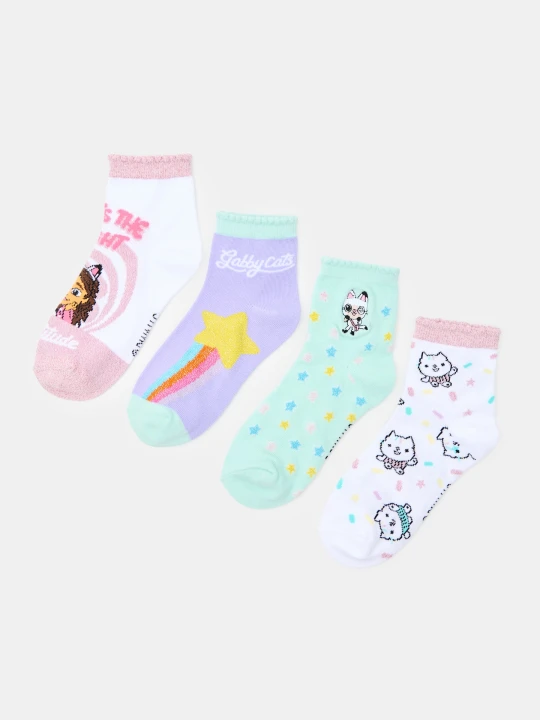 Zdjęcie produktu Sinsay - Skarpetki z bawełną 4 pack Gabby's Dollhouse - wielobarwny