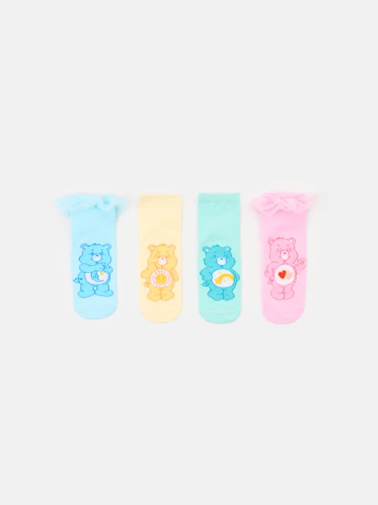 Zdjęcie produktu Sinsay - Skarpetki z bawełną i falbanami 4 pack Care Bears - wielobarwny