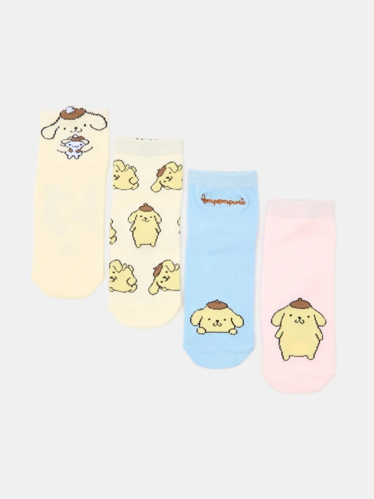 Zdjęcie produktu Sinsay - Skarpetki za kostkę z bawełną 4 pack PomPomPurin - wielobarwny