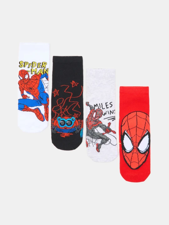 Zdjęcie produktu Sinsay - Skarpetki za kostkę z nadrukiem Spider-Man 4 pack - wielobarwny