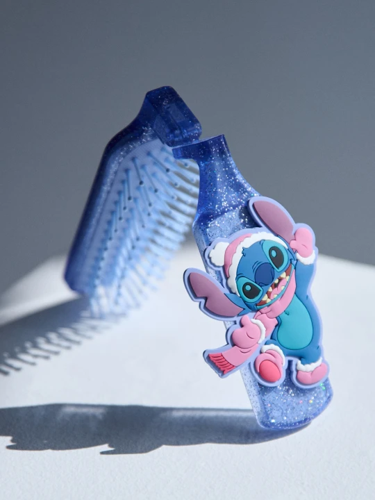 Zdjęcie produktu Sinsay - Składana szczotka do włosów z lusterkiem Stitch - niebieski