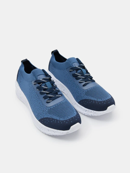 Zdjęcie produktu Sinsay - Sneakersy z dzianinową cholewką - niebieski