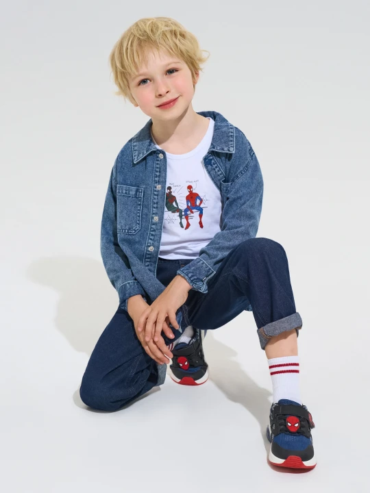 Zdjęcie produktu Sinsay - Sneakersy ze świecącą podeszwą LED i aplikacją 3D Spider-Man - granatowy