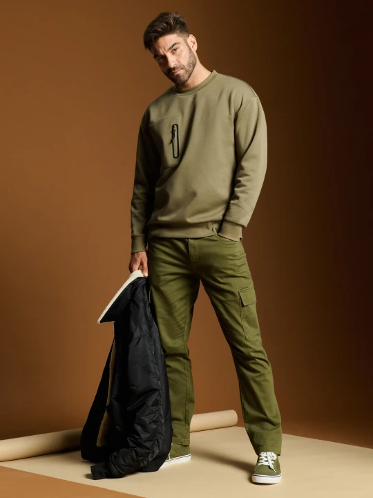 Zdjęcie produktu Sinsay - Spodnie cargo - khaki