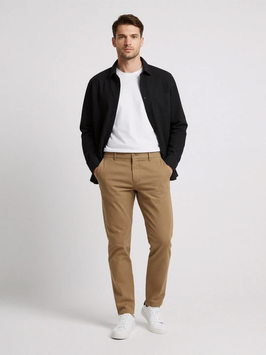 Zdjęcie produktu Sinsay - Spodnie chino slim - brązowy