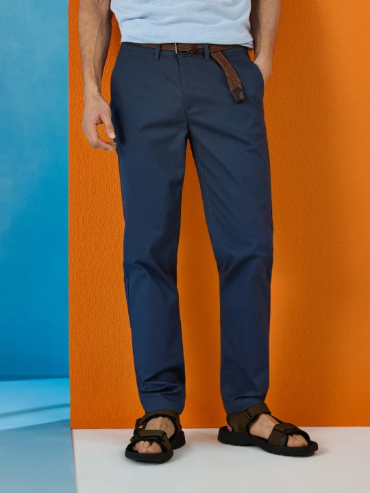 Zdjęcie produktu Sinsay - Spodnie chino slim z paskiem - szary