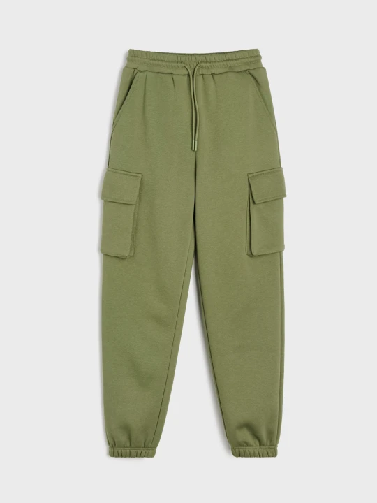 Zdjęcie produktu Sinsay - Spodnie dresowe cargo jogger - green spruce