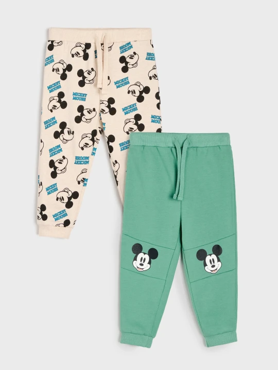 Zdjęcie produktu Sinsay - Spodnie dresowe jogger 2 pack Mickey Mouse - brązowy