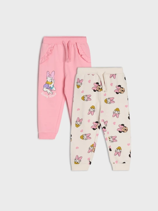 Zdjęcie produktu Sinsay - Spodnie dresowe jogger 2 pack Minnie and Daisy - kremowy