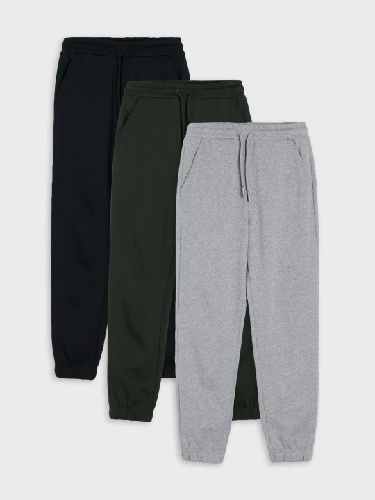 Zdjęcie produktu Sinsay - Spodnie dresowe jogger 3 pack - czarny