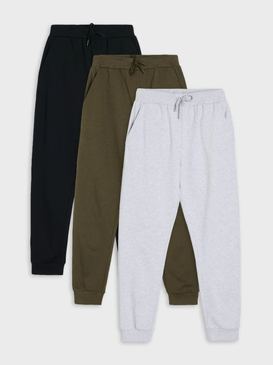 Zdjęcie produktu Sinsay - Spodnie dresowe jogger 3 pack - czarny