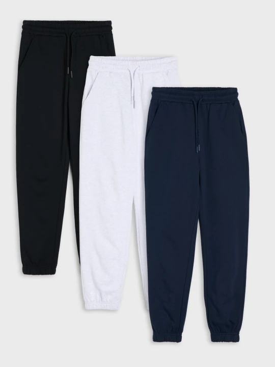 Zdjęcie produktu Sinsay - Spodnie dresowe jogger 3 pack - granatowy