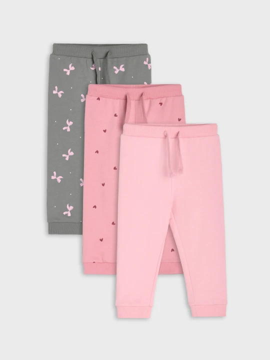 Zdjęcie produktu Sinsay - Spodnie dresowe jogger 3 pack - różowy