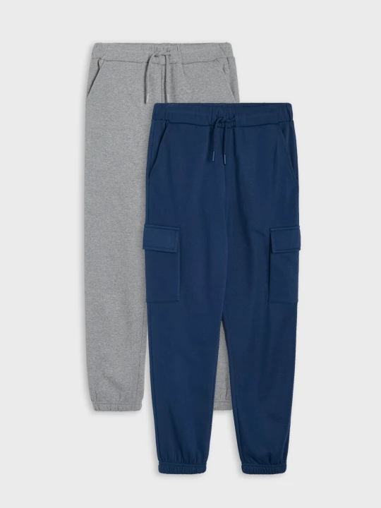 Zdjęcie produktu Sinsay - Spodnie dresowe jogger cargo 2 pack - niebieski