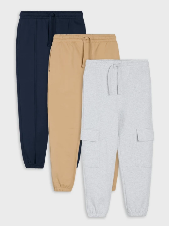 Zdjęcie produktu Sinsay - Spodnie dresowe jogger cargo 3 pack - szary