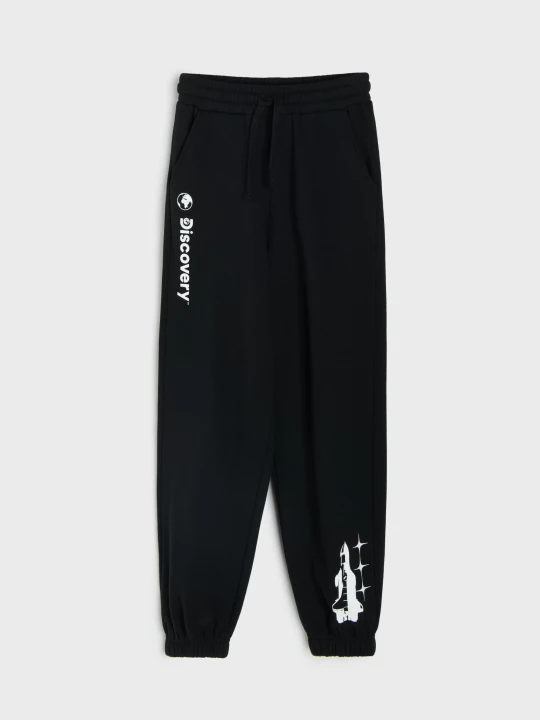 Zdjęcie produktu Sinsay - Spodnie dresowe jogger oversize Discovery - czarny
