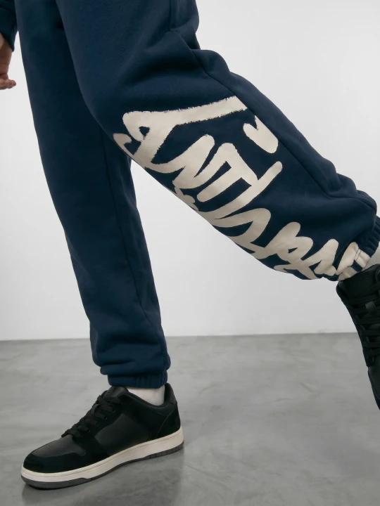 Zdjęcie produktu Sinsay - Spodnie dresowe jogger oversize - granatowy