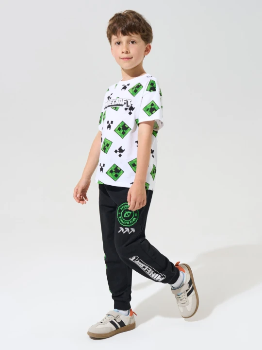 Zdjęcie produktu Sinsay - Spodnie dresowe jogger oversize Minecraft - czarny