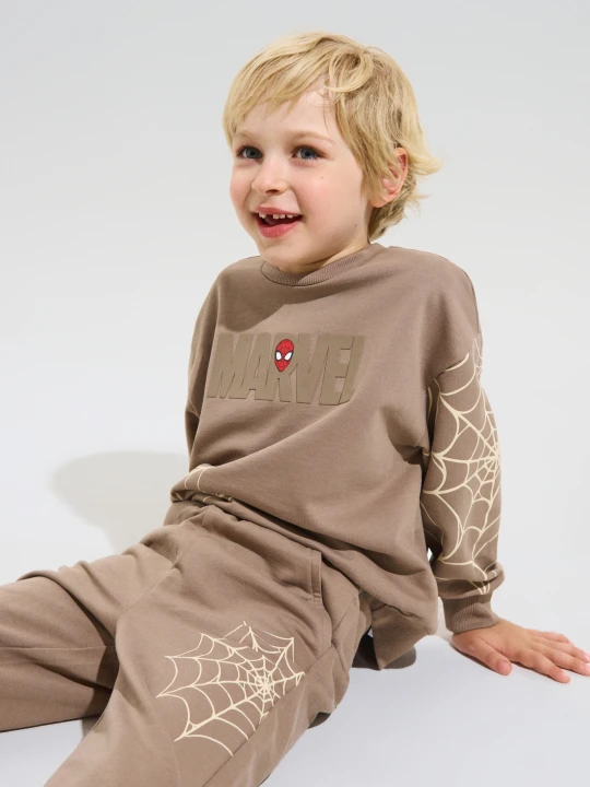 Zdjęcie produktu Sinsay - Spodnie dresowe jogger Spider-Man - brązowy