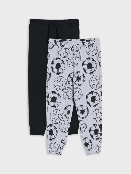 Zdjęcie produktu Sinsay - Spodnie dresowe jogger z motywem piłkarskim 2 pack - czarny