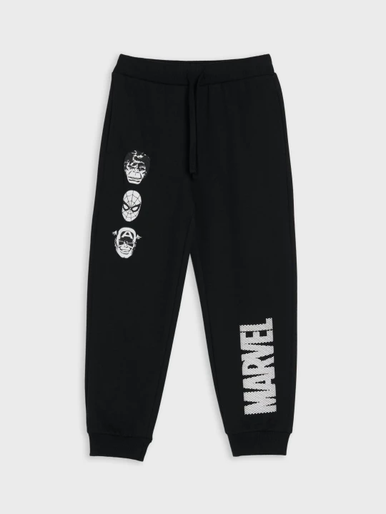 Zdjęcie produktu Sinsay - Spodnie dresowe jogger z nadrukiem Marvel - czarny