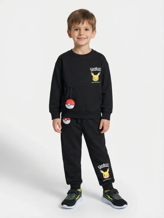 Zdjęcie produktu Sinsay - Spodnie dresowe jogger z nadrukiem Pokémon - czarny