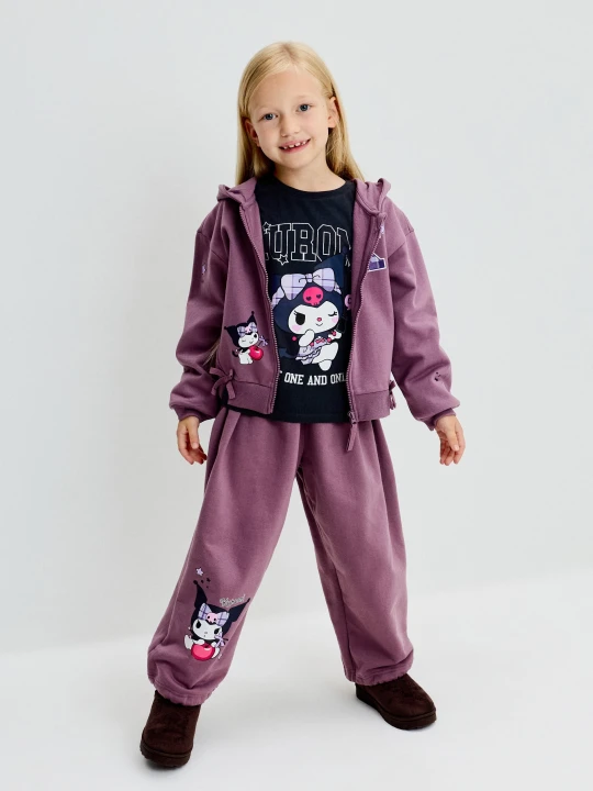 Zdjęcie produktu Sinsay - Spodnie dresowe loose jogger Kuromi - fioletowy
