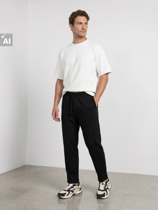 Zdjęcie produktu Sinsay - Spodnie dresowe wide leg - czarny