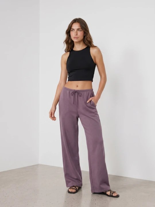 Zdjęcie produktu Sinsay - Spodnie dresowe wide leg - fioletowy