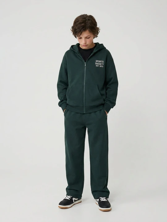 Zdjęcie produktu Sinsay - Spodnie dresowe wide leg - green spruce