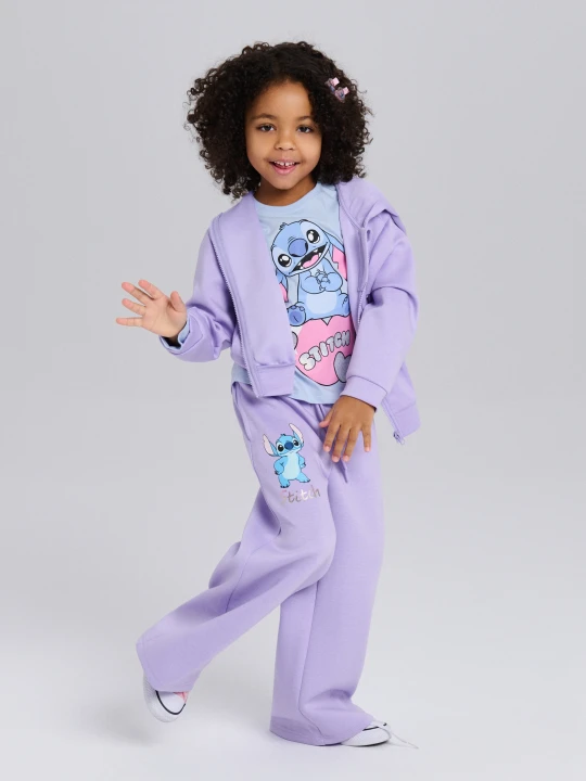 Zdjęcie produktu Sinsay - Spodnie dresowe wide leg Lilo & Stitch - fioletowy
