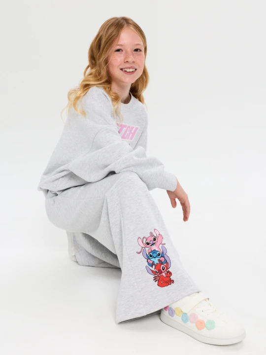 Zdjęcie produktu Sinsay - Spodnie dresowe wide leg Stitch - szary