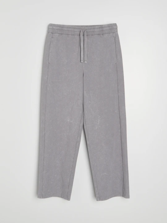 Zdjęcie produktu Sinsay - Spodnie dresowe wide leg z dzianiny terry - szary